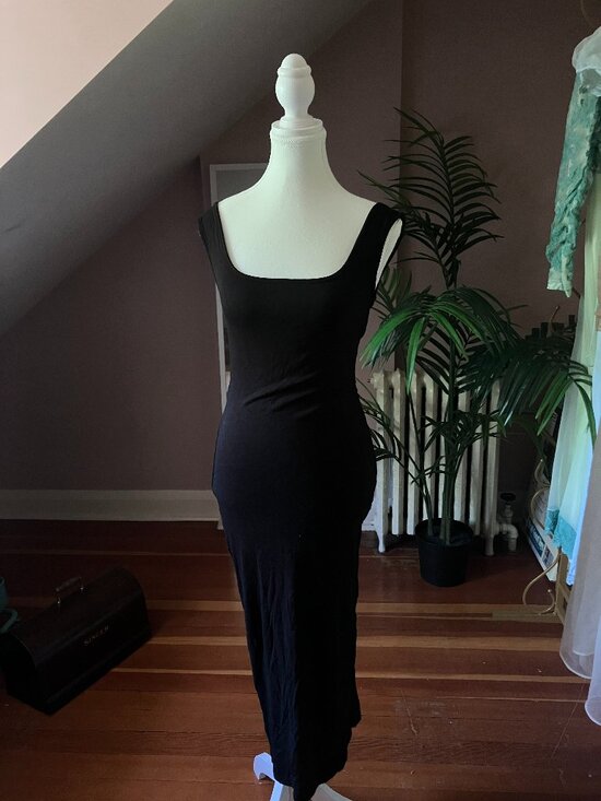 Dresses & Skirts - Black bodycon tank dress long maxi fitted casual